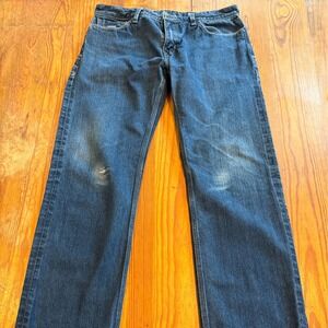 Guess Los Angeles Lincoln Slim Straight Jeans Mens 34x32 Distressed